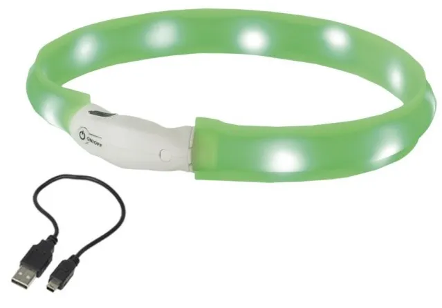 77024 Нашийник Nobby Starlight Visible LED М d25*55см зелений
