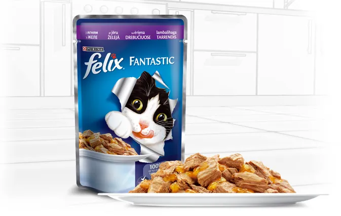 Felix Fantastic пауч для котів в желе (ягня), 100 г