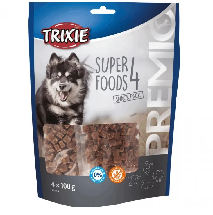 31854 Ласощі для собак Trixie Premio 4 Superfoods курка/качка/яловичина/баранина 4*100г