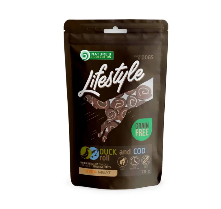 Nature's Protection Snack Роли з качкою та тріскою для собак 75г