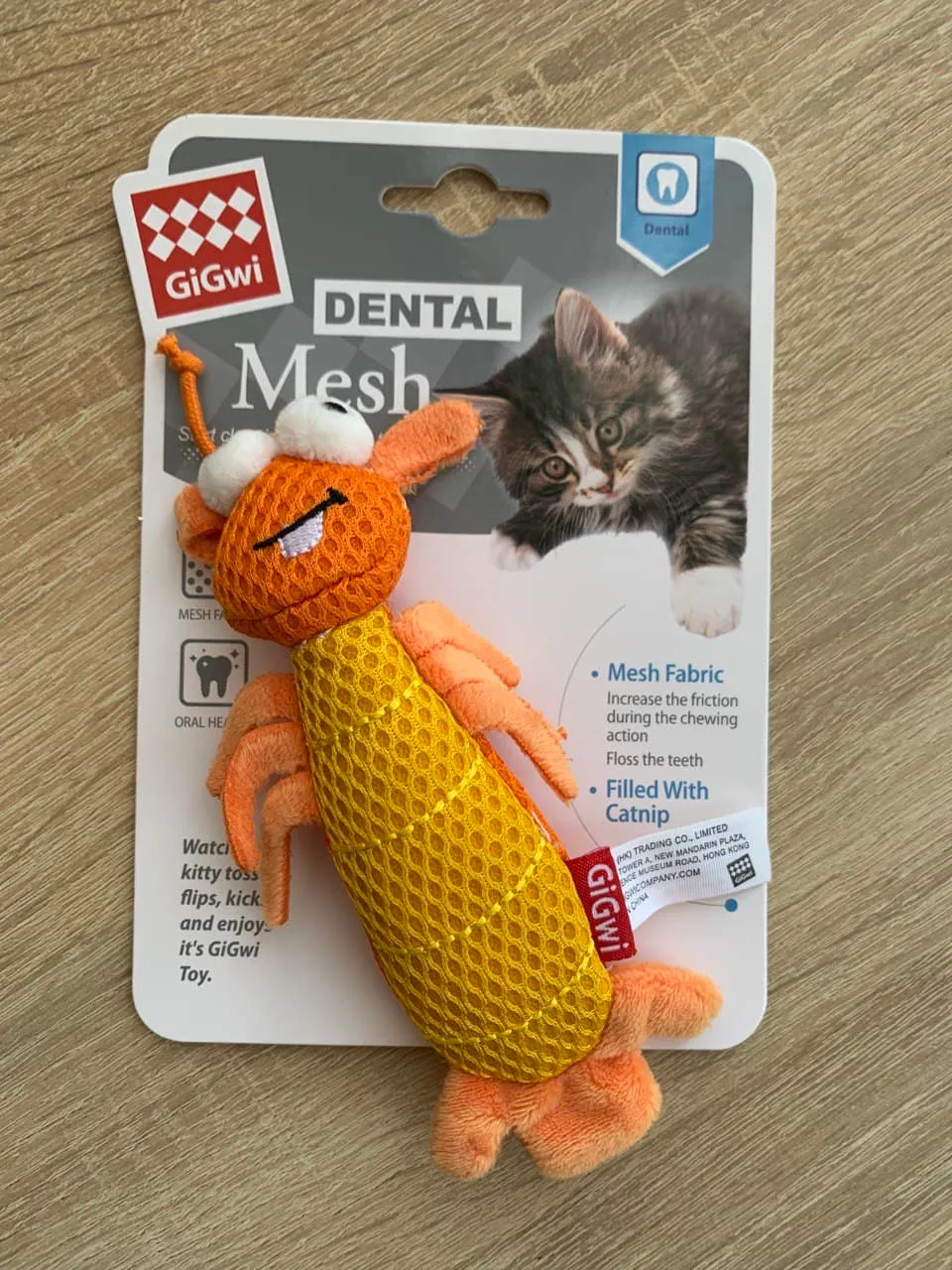 Іграшка для котів Креветка GiGwi Dental Mesh з м'ятою