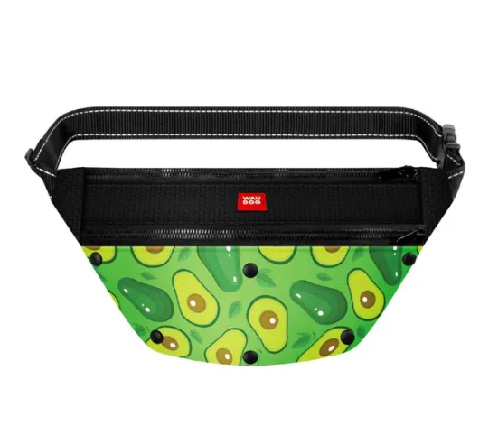 5697 Поясна сумка-бананка WAUDOG Textile для корму та аксесуарів, малюнок "Avocado" 33*17*10см