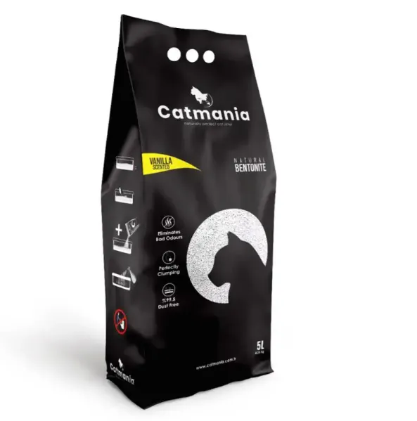 Бентонітовий наповнювач CATMANIA ваніль + жовті гранули 5л