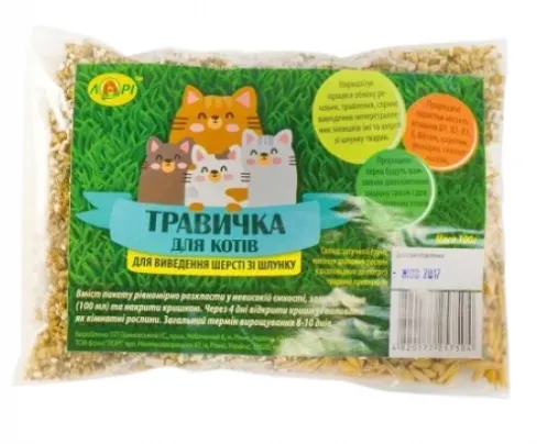Трава для котів (економ упаковка) 100г 3в001