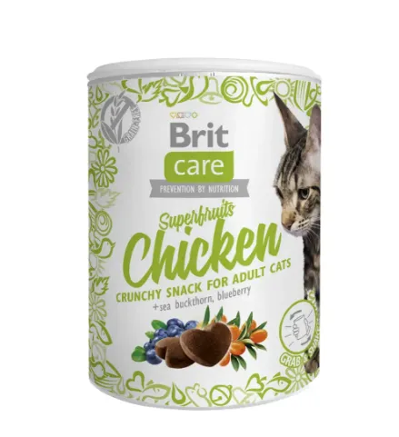 Ласощі Brit Care Snack Superfruits Chicken з куркою для котів 100г 111269
