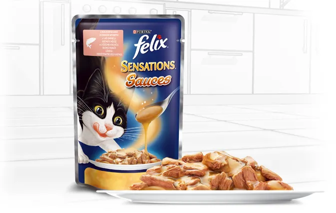 Felix Sensations пауч для котів в соусі (лосось&креветки), 100 г
