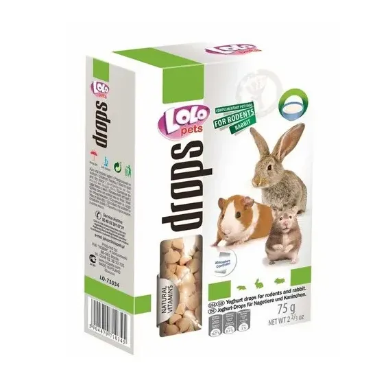 Дропси "Lolopets" д/гризунів 75г йогурт 71034