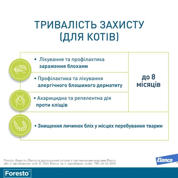 Форесто нашийник для малих собак та котів 38см