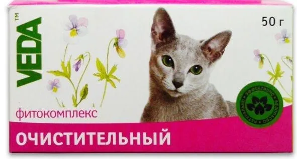 ВЕДА Фітоміни з очищуючим фітокомплексом котів, 50 г