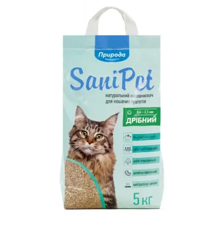 Наповнювач Sani Pet бентонітовий дрібна гранула 5кг