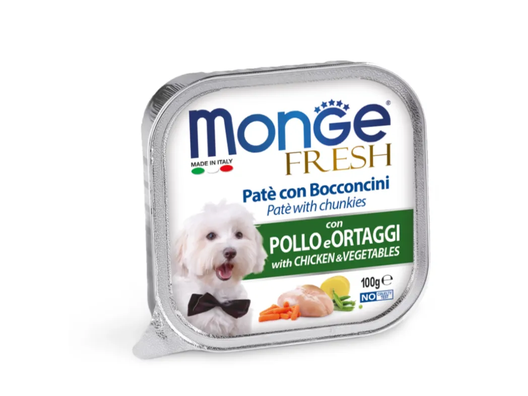 MONGE Fresh Chicken/Vegetables Консервований корм для собак, курка/овочі 100г