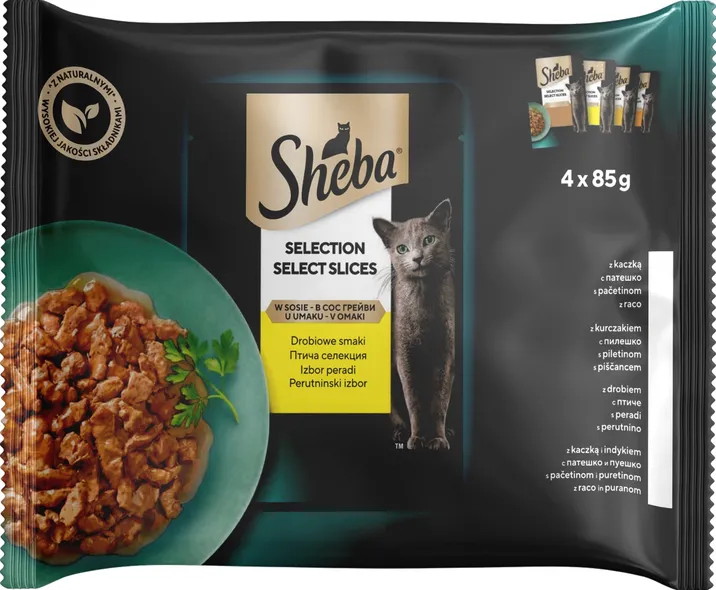 Sheba POU Асорті з м'яса птиці в соусі 4*85г
