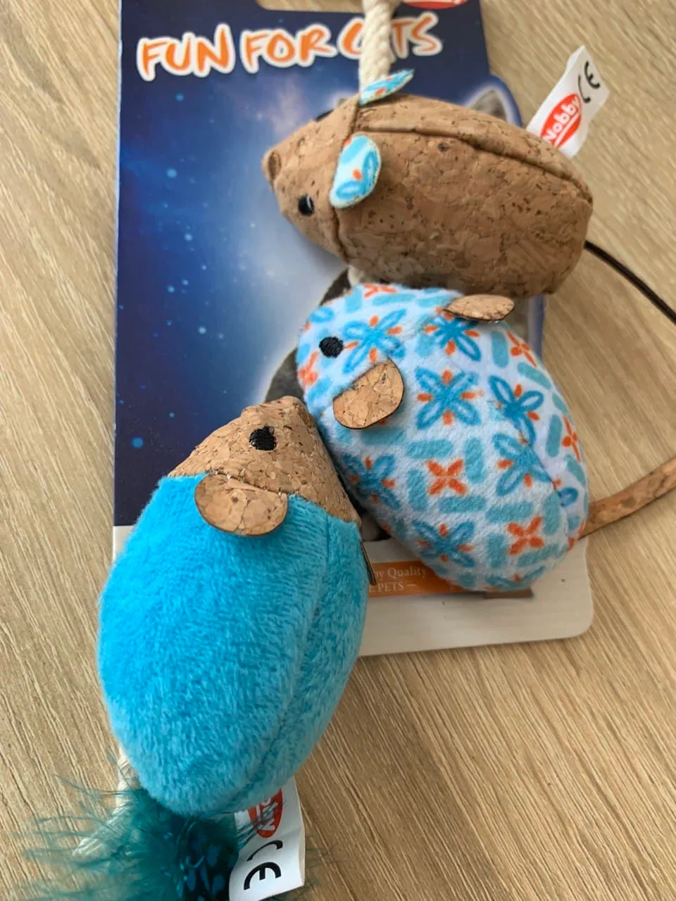 Н 80253 Іграшка для кота "Коркові Мишки" 3шт з катніпом 12см