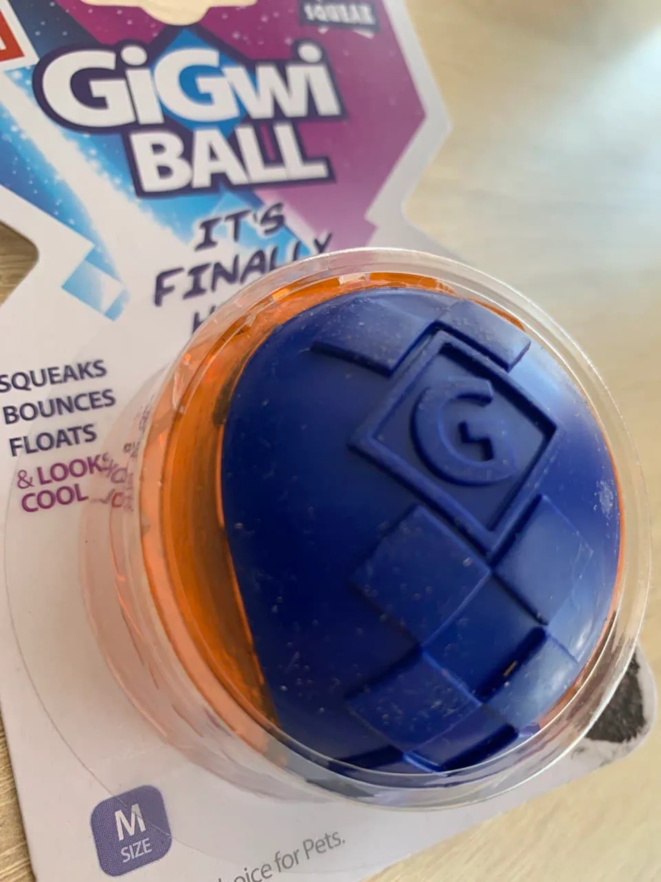 6194 Іграшка для собак М'яч GiGwi Ball with Squeaker biue/orange, М