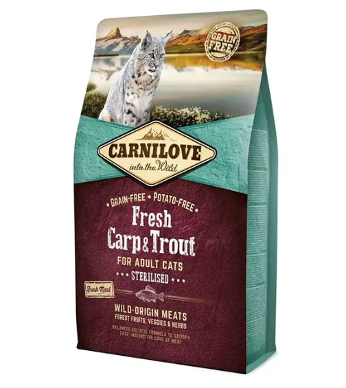 Корм для котів Carnilove Cat Sterilised з коропом та фореллю 1кг 170878