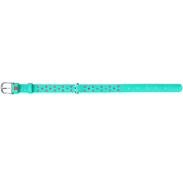 35029 Нашийник CoLLaR Glamour шкіряний з оздобленням "Аплікація" Ш 20мм Д 30-39см ментоловий
