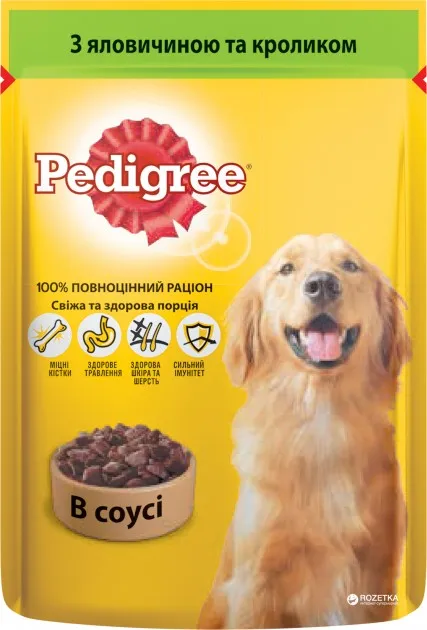 Pedigree пауч для дорослих собак в соусі (яловичина&кролик), 100 г