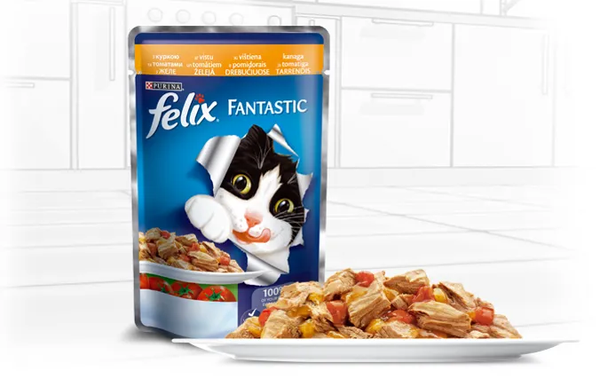Felix Fantastic пауч для котів в желе (курка&томат), 100 г