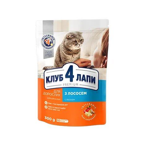 Клуб 4 Лапи для дорослих котів (лосось), 300 г