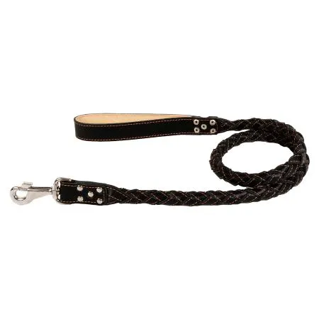 CoLLaR повідець кругле плетіння зі вставкою (чорний), W 28 мм, L 122 см
