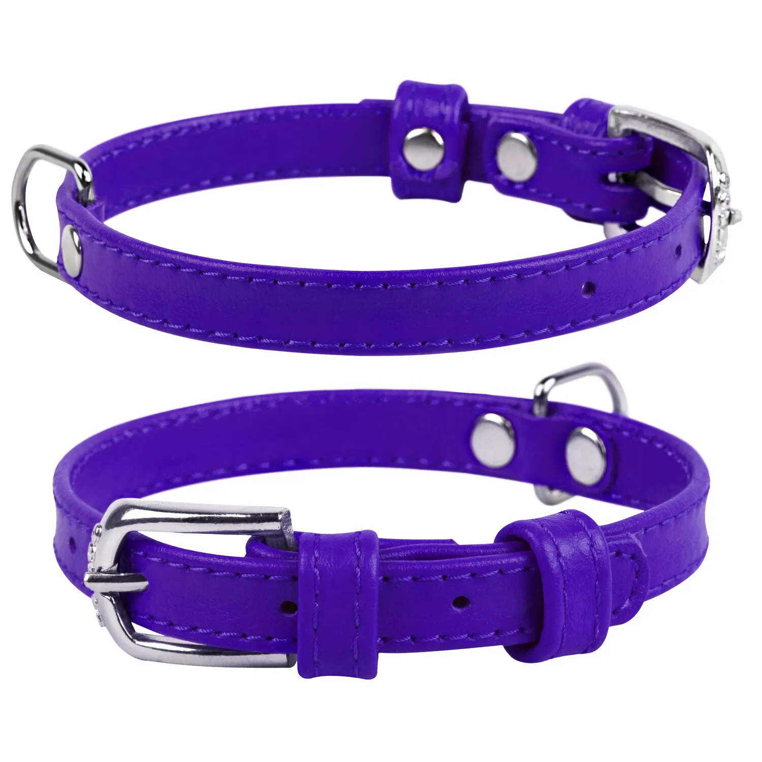 CoLLaR Glamour нашийник без прикрас для котів (фіолетовий), W 9 мм, L 17-20 см