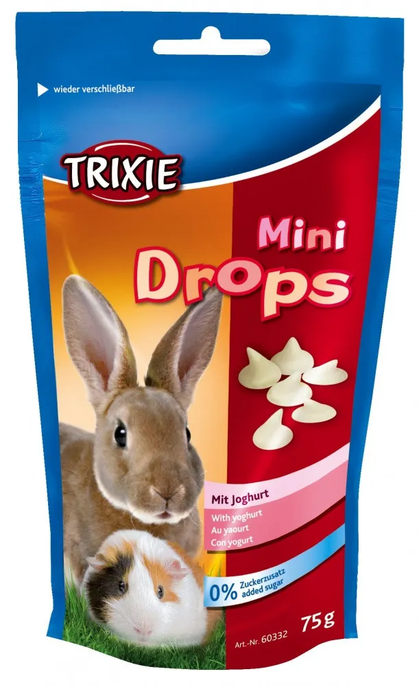 Trixie Mini Drops вітаміни для гризунів (йогурт), 75 г