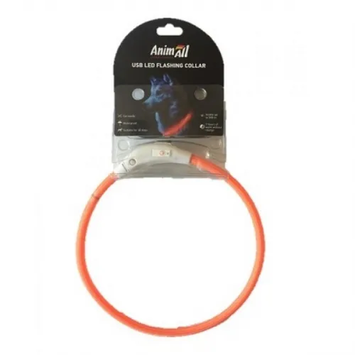 AnimAll нашийник що світиться з USB (помаранчевий), L 50 см