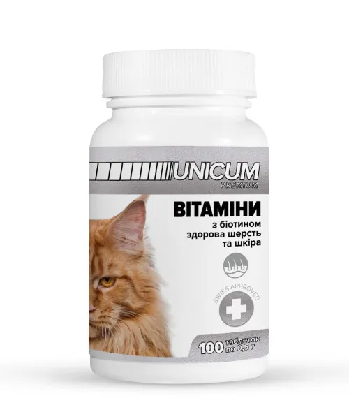 Unicum для котів шерсть і шкіра 100 таб.