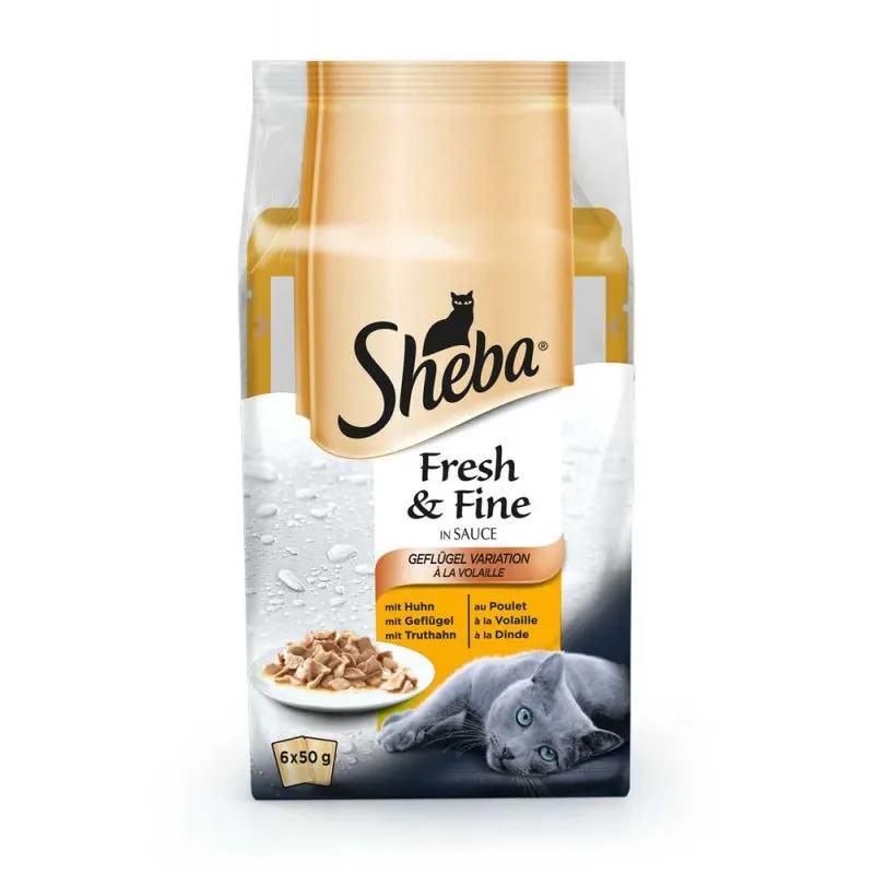 Sheba Fresh and Fine набір консервів для котів (м'ясне асорті), 6 х 50 г