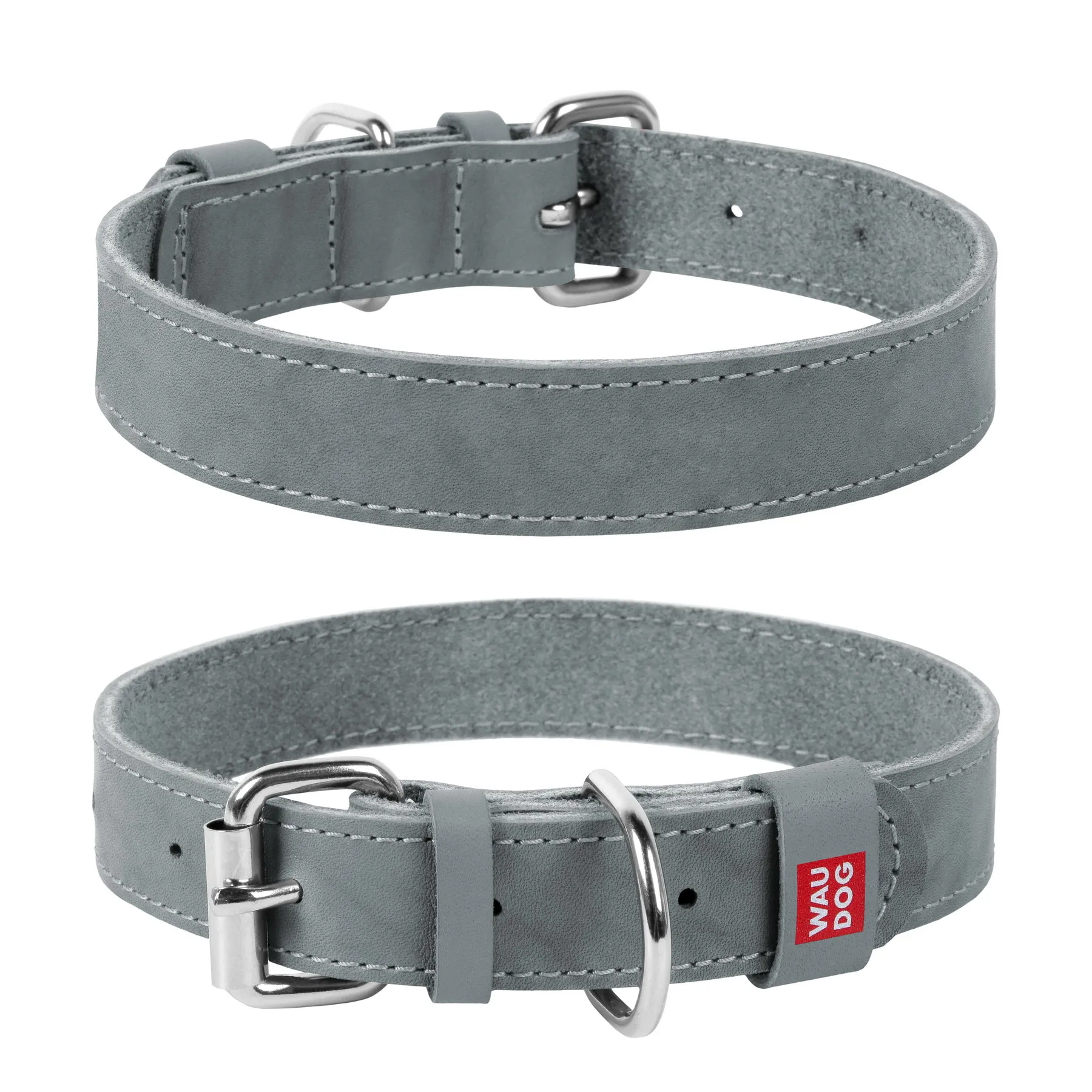 CoLLaR WAUDOG Classic нашийник шкіряний (сірий), W 12 мм, L 21-29 см