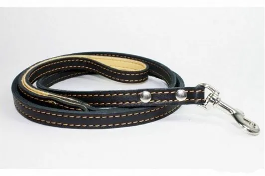 CoLLaR повідець подвійний з прошивкою (чорний), W 16 мм, L 122 см