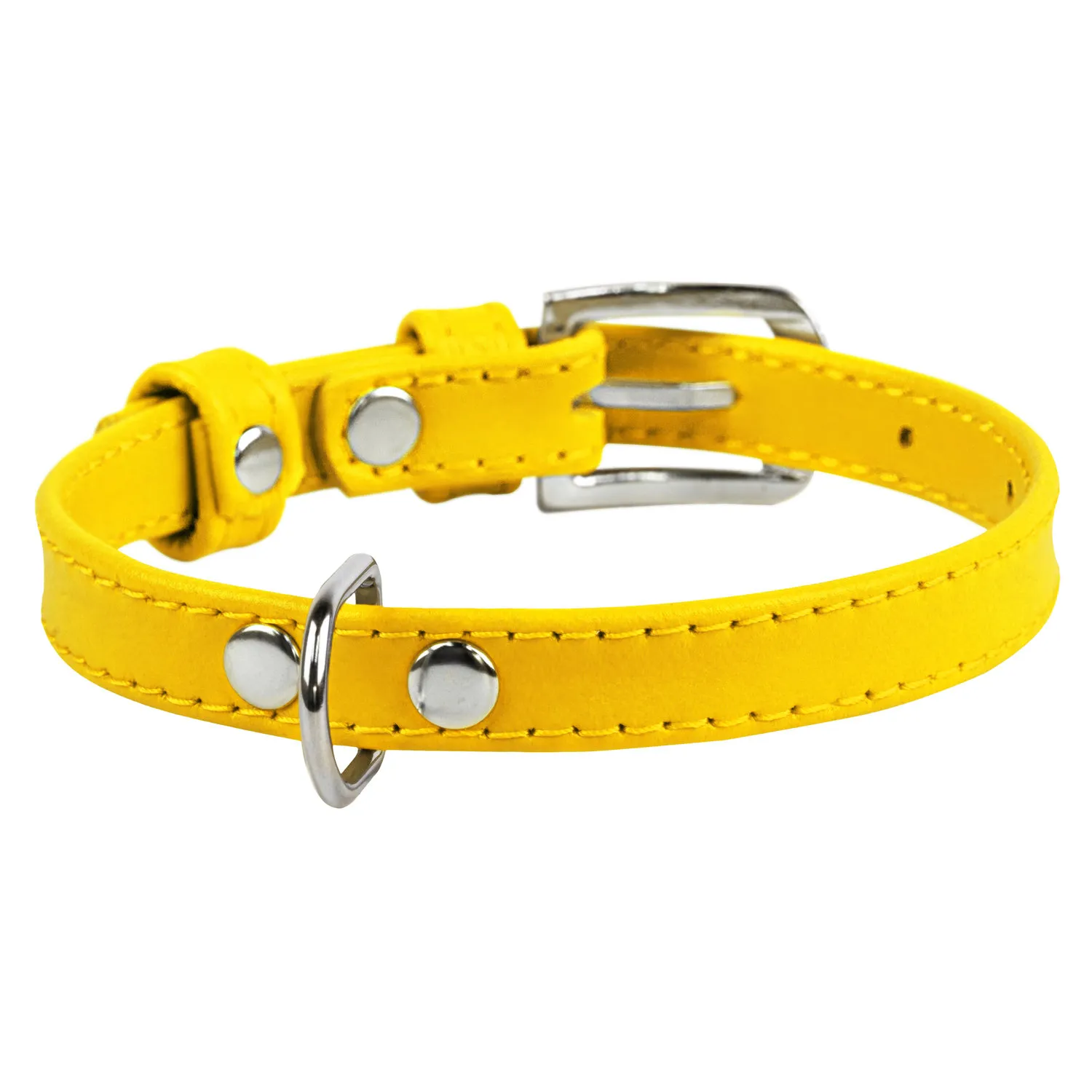 CoLLaR Glamour нашийник без прикрас (жовтий), W 9 мм, L 18-21 см
