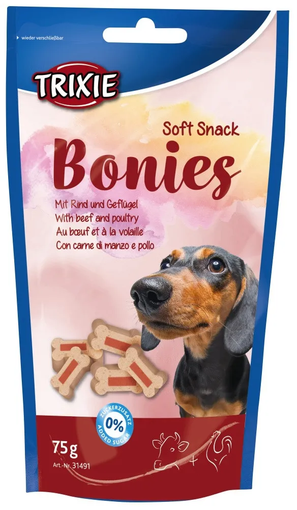 31491 Ласощі для собак Trixie Soft Snack Bonies яловичина, індичка 75г