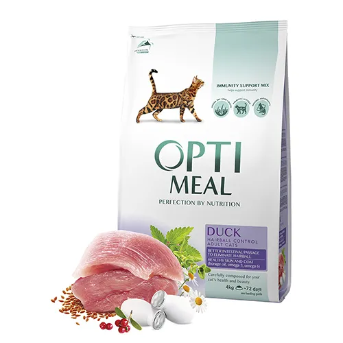 Optimeal для котів з еф. вивед шерсті качка 1кг