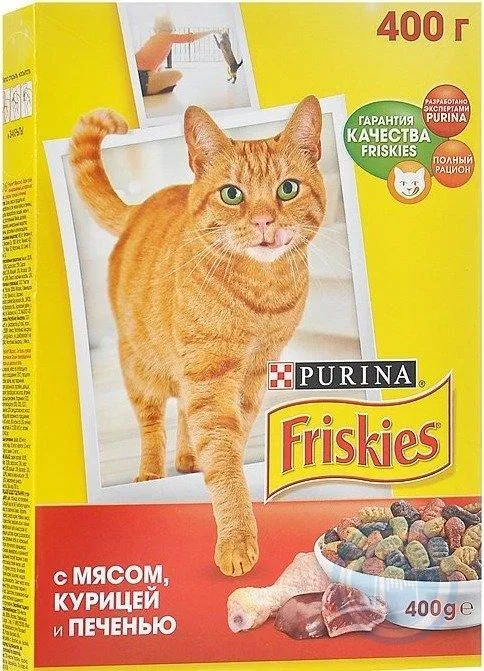 Friskies для котів (м'ясо&курка&печінка), 400 г