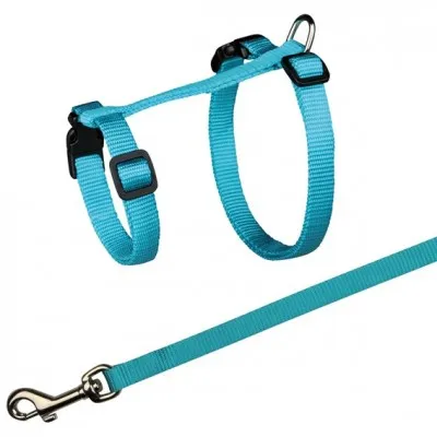 CoLLaR Dog Extremе шлея з нейлону для морських свинок, декоративних крис регульована з повідцем (синя), W 10, В 12-22 см