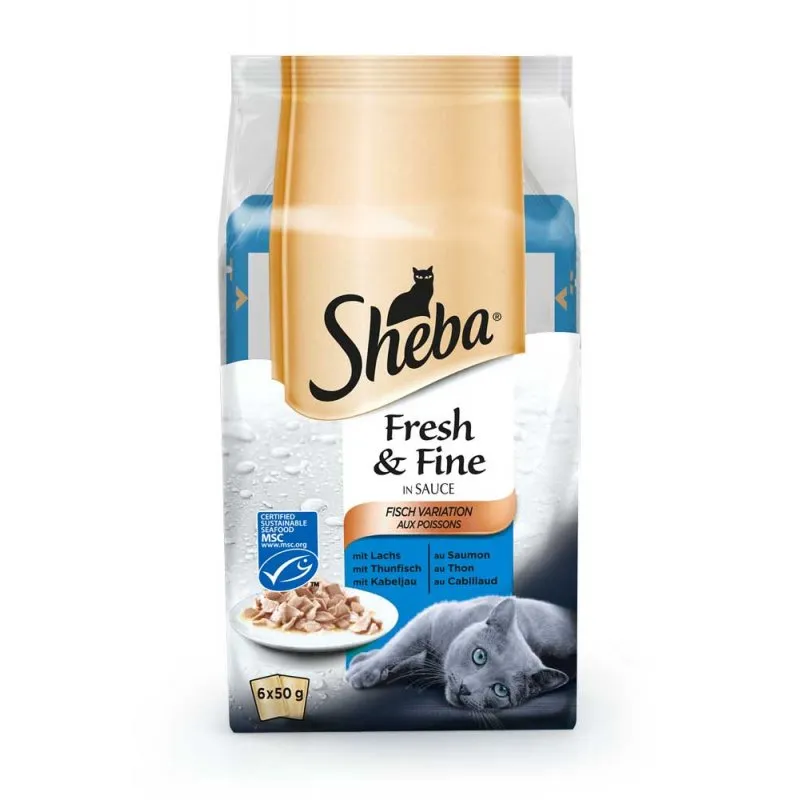 Sheba Fresh and Fine набір консервів для котів (рибне асорті), 6 х 50 г