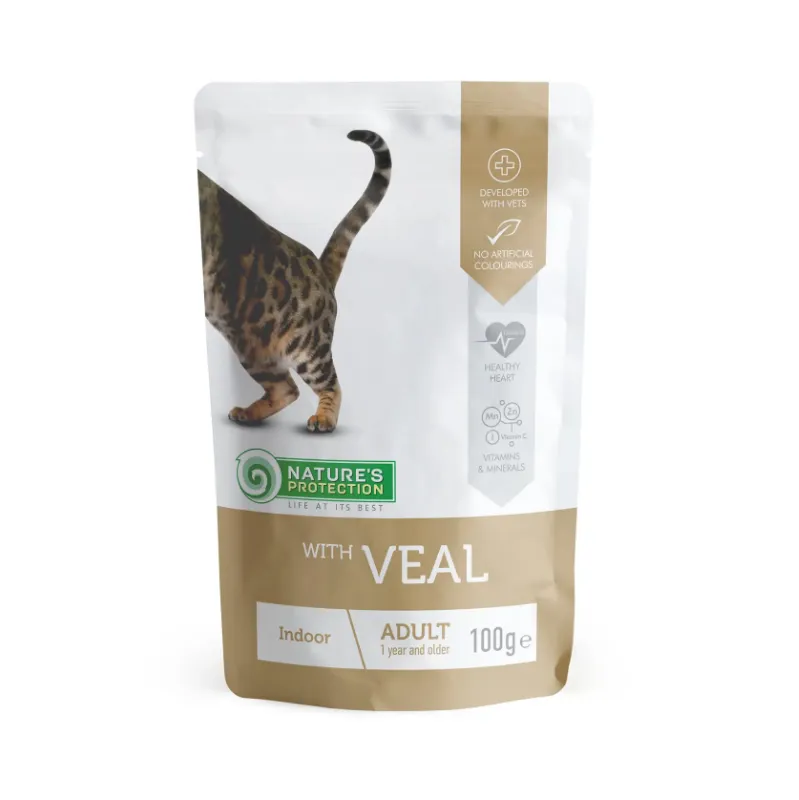 Корм для котів Nature's Protection Indoor Телятина 100г
