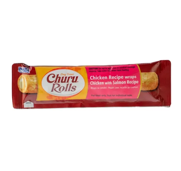 Ласощі для собак INABA Churu Rolls з куркою та лососем 1стік/12гр EUD732-1