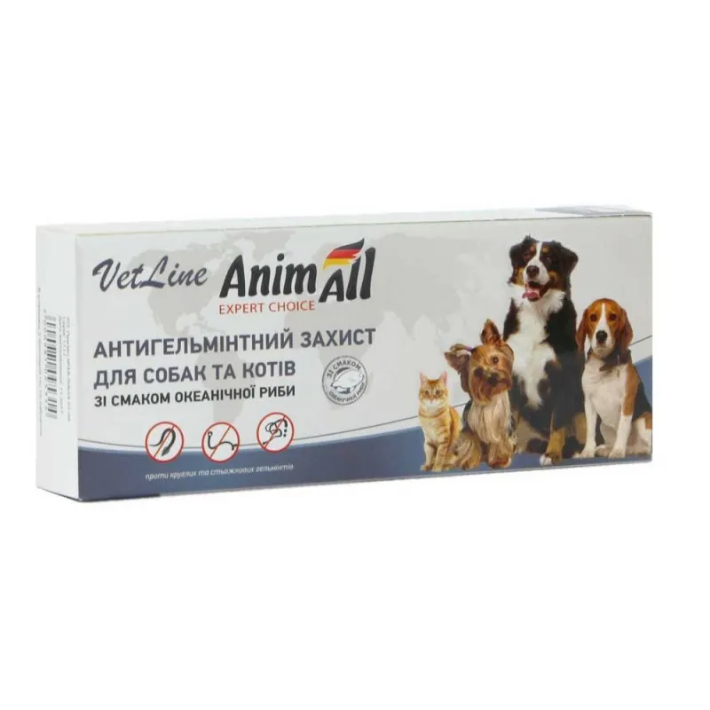 AnimAll VetLine антигельмітний захист для котів та собак, 1 табл.