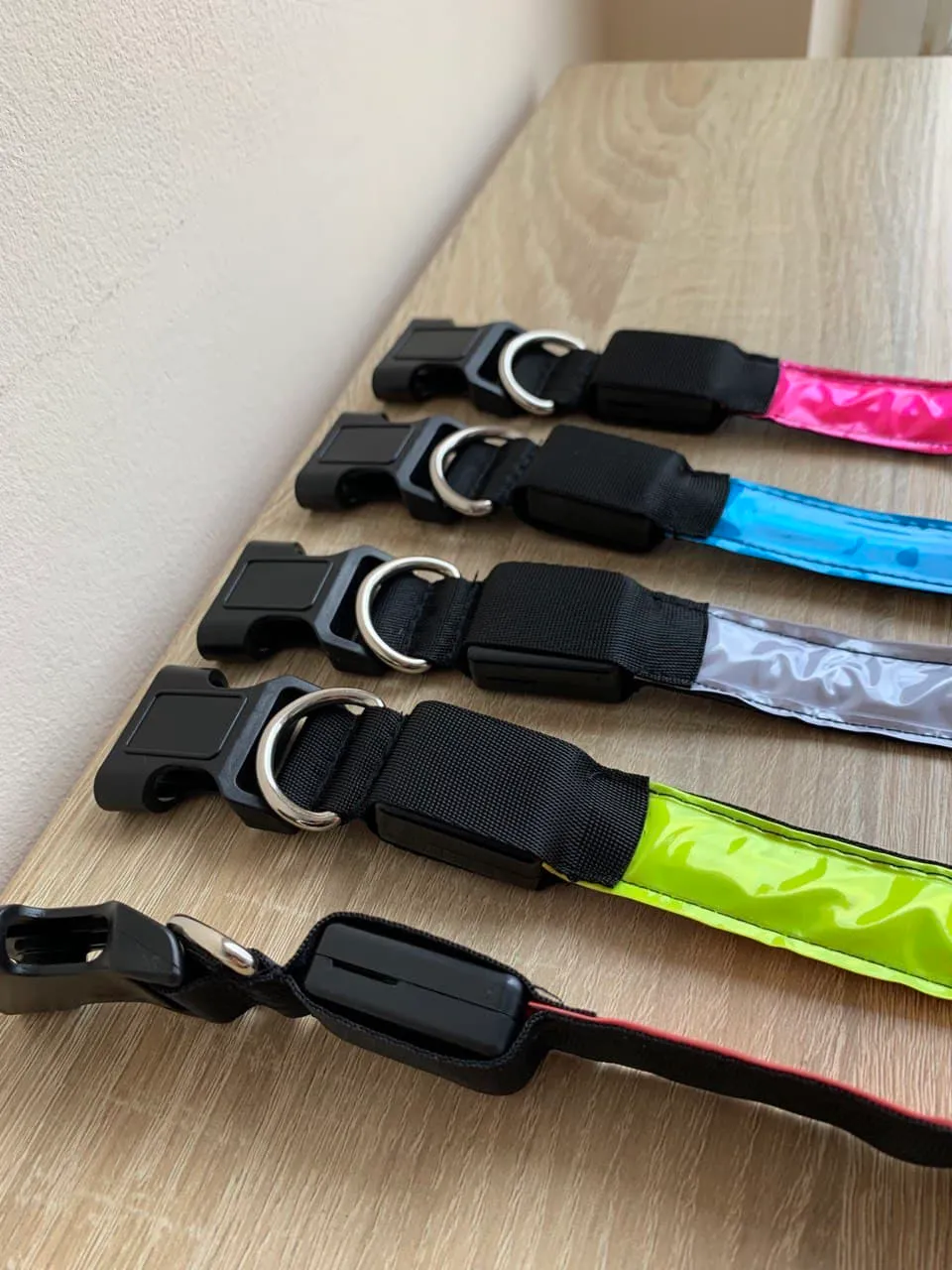 Нашийник LED плівка однотонний XL (шир 2,5см, 44-70cм)