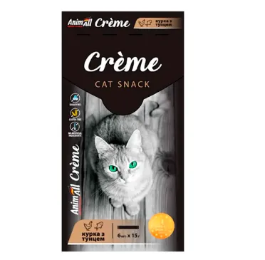 AnimAll Creme для котів зі смаком курки з тунцем 6*15г