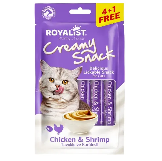 Royalist Рідкі ласощі з куртяиною та креветками для дор. котів 5*15г 3563