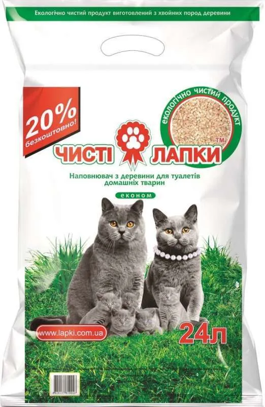 Чисті лапки наповнювач для туалетів, 5+1 кг