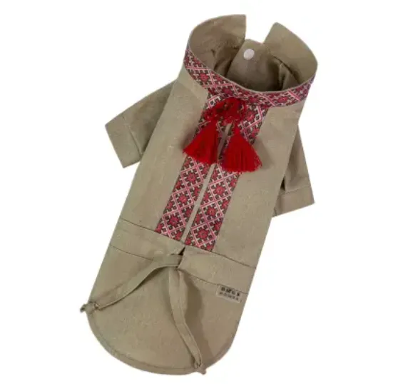 Вишиванка з китицями бежева 5 RUB-48/5