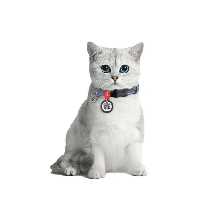 164012 Нашийник WAUDOG Re-cotton для котів з відновленої бавовни з QR паспортом, світловідбив., пласт. фастекс XS Ш 10мм Д 20-30см синій