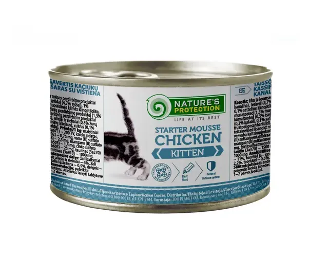 Консервований корм для котів Nature's Protection Kitten Starter Mousse Chicken (паштет з куркою для кошенят), 200г