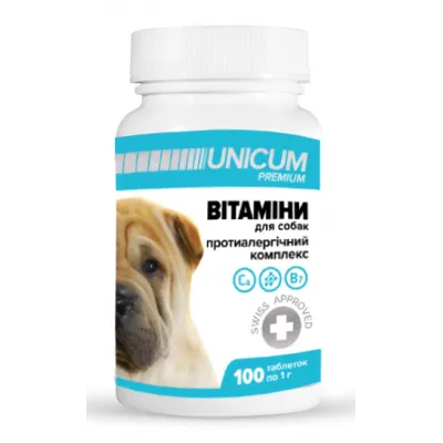 Unicum для собак протиалергічний комплекс 100 таб.