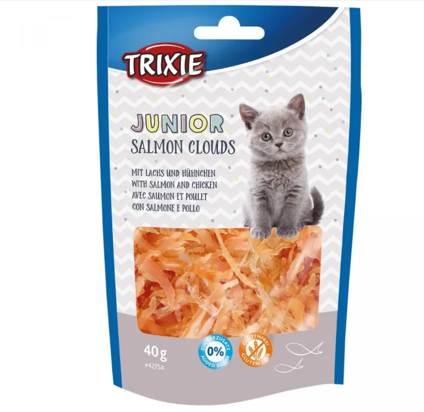 42754 Ласощі для кошенят Trixie Junior Salmon Clouds лосось, курка 40г