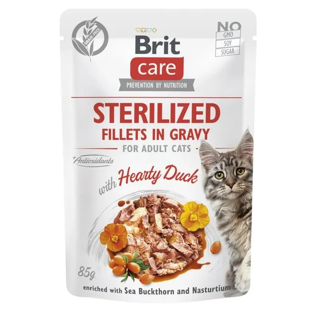 Brit Care Cat pouch (філе в соусі качка для стерилізованих) 85г